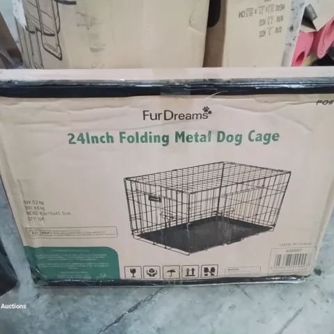 24INCH FOLDING METAL DOG CAGE.