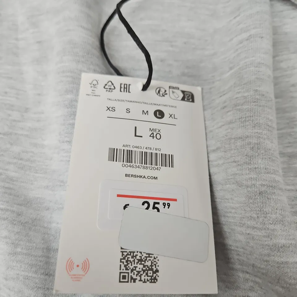 BERSHKA SWEATPANTS – LIGHT GREY, SIZE L