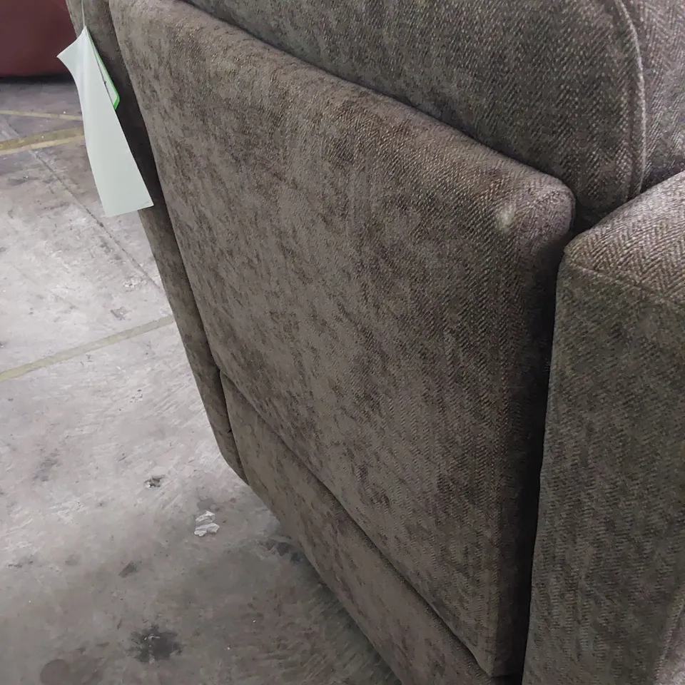 DESIGNER POWER RECLINING EASY CHAIR GREY FABRIC 