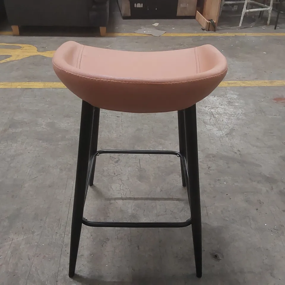 DESIGNER UPHOLSTERED BAR STOOL WITH METAL BASE