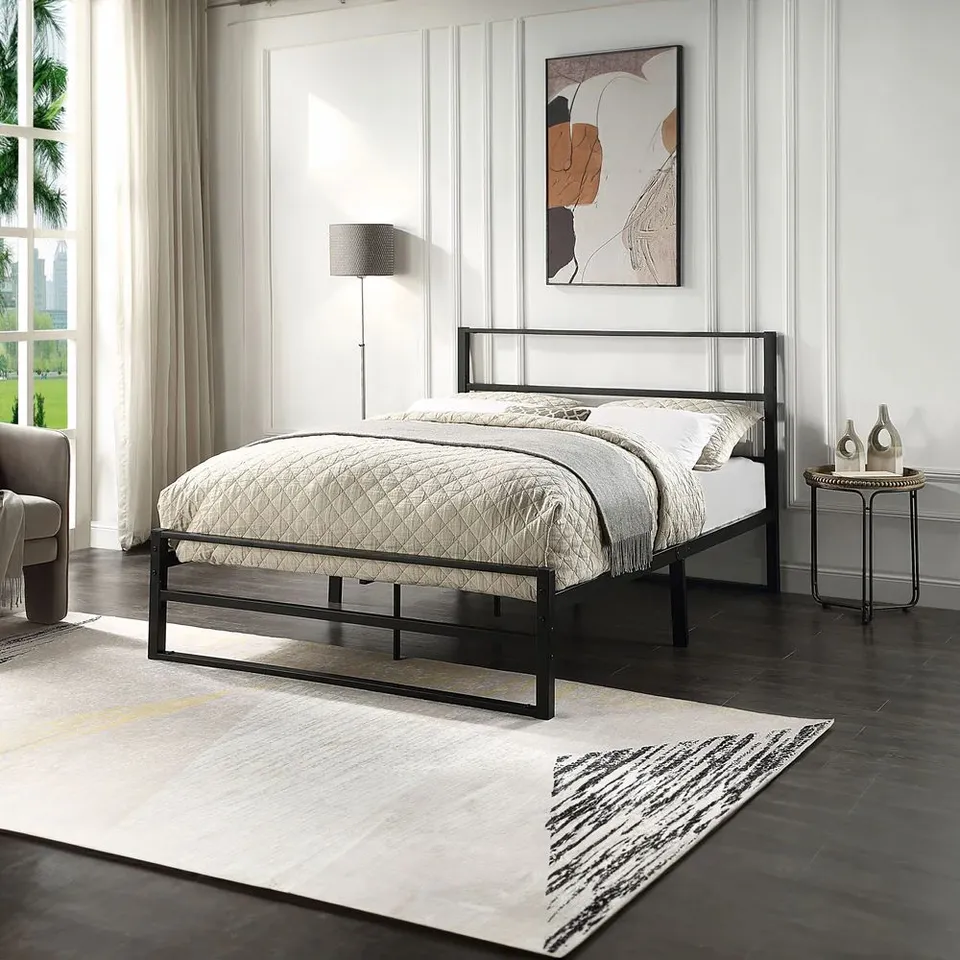BOXED BALDOCK BLACK METAL DOUBLE BED FRAME (1 BOX)