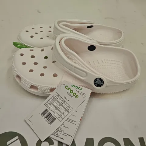 CROCS CLASSIC SANDALS – WHITE, ROOMY FIT - EURO 36-37