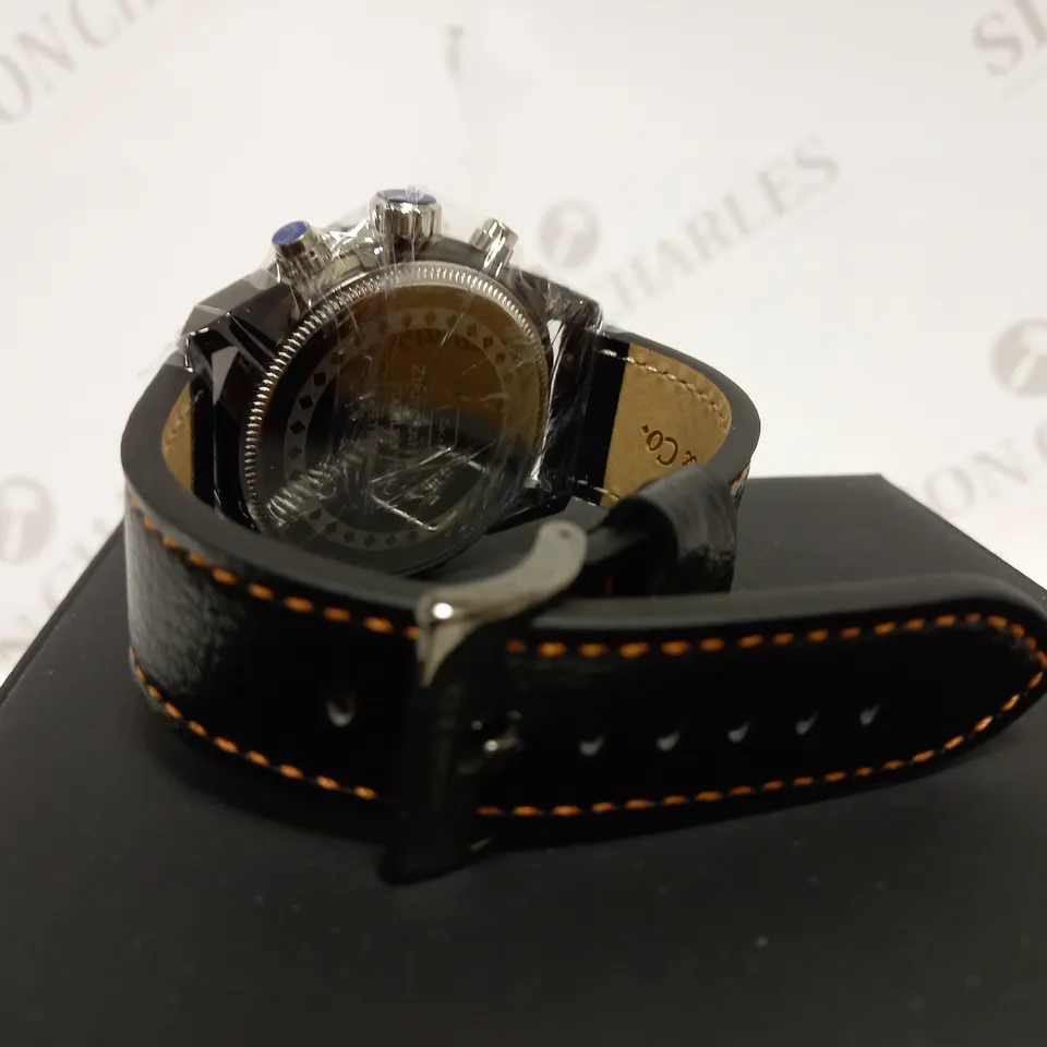 ZIHLMANN & CO SPORTS CHRONOGRAPH STYLE LEATHER STRAP WATCH RRP £560