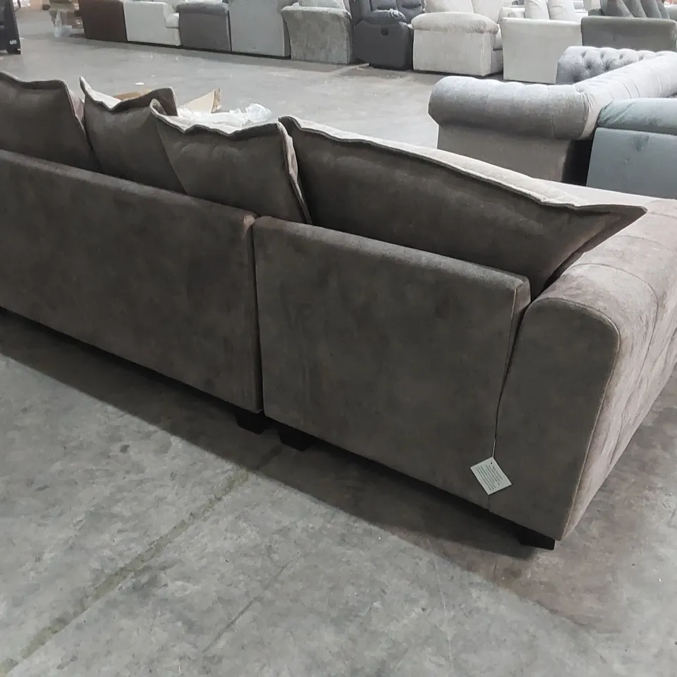 QUALITY DESIGNER AVANTI LEFT HAND CORNER CHAISE SOFA - CHOCOLATE 