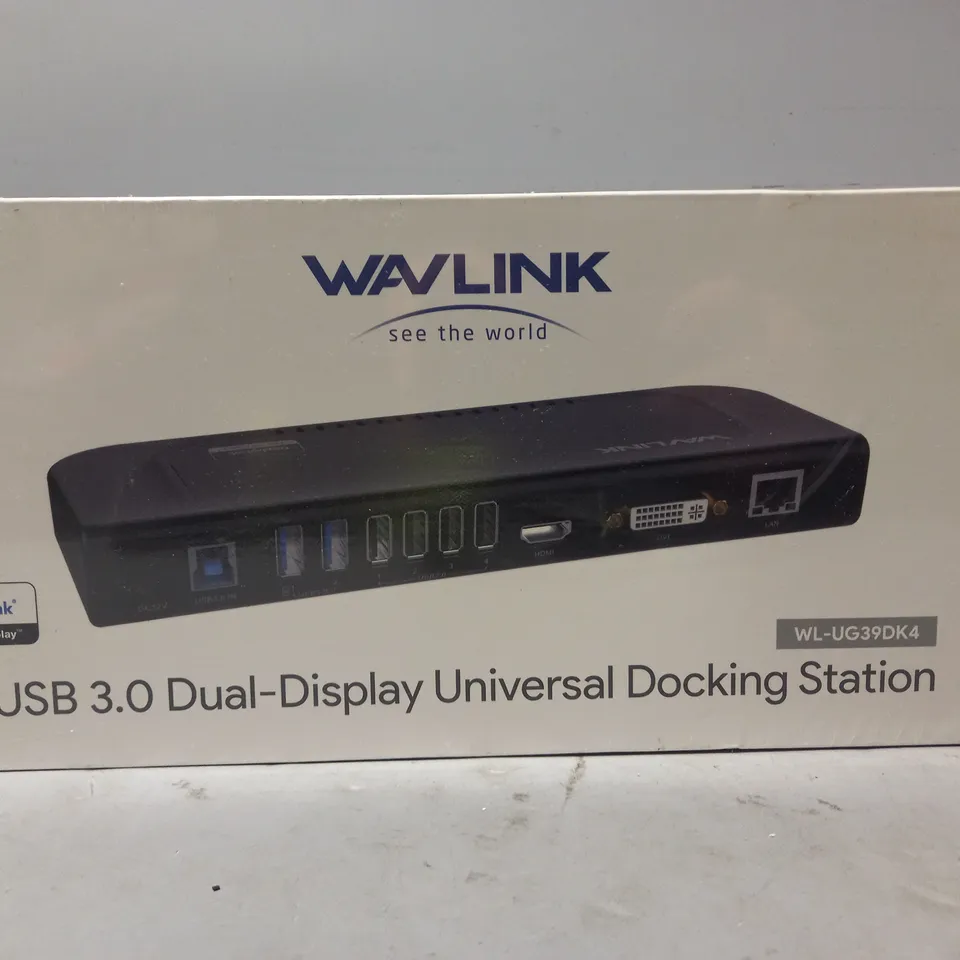 BOXED WAVLINK USB 3.0 DUAL-DISPLAY UNIVERSAL DOCKING STATION