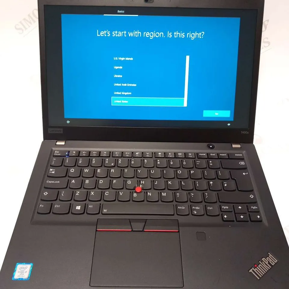 LENOVO T490S I7-866SU 16GB RAM 256GB LAPTOP