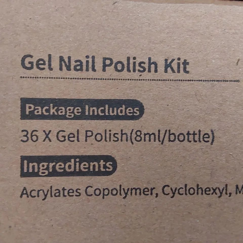 BOX OF APPROXIMATELY 6X AILLSA GEL NAIL POLISH KITS - APPROXIMATELY 6X 8ML NAIL POLISH PER KIT (1 BOX)