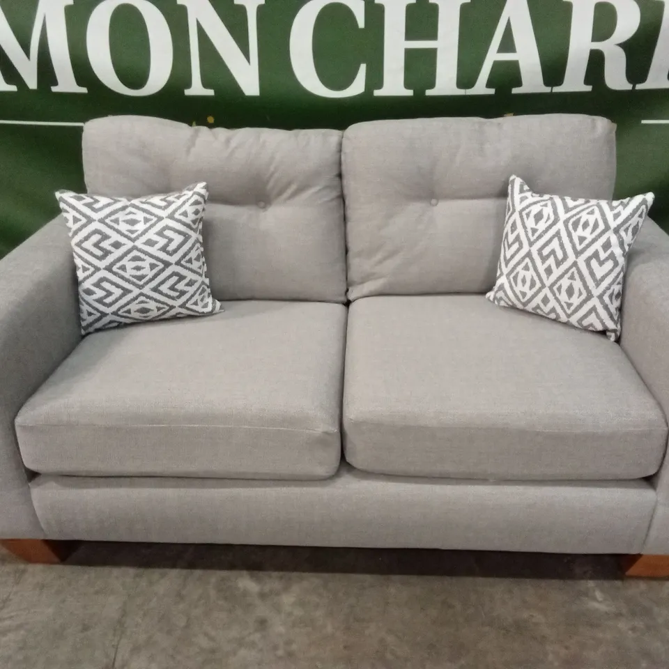 PRENT FABRIC 2 SEATER SOFA - SILVER RRP £749