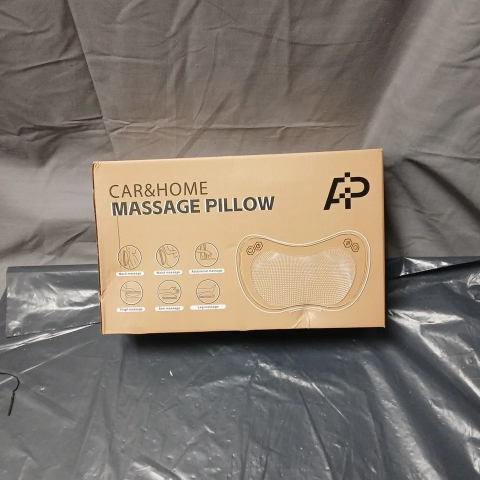 CAR & HOME MASSAGE PILLOW – BOXED, ONBOARD MULTI-FUNCTION (MANUAL & ADAPTOR)