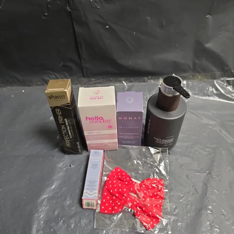 APPROXIMATEY 20 ASSORTED HEALTH AND BEAUTY PRODUCTS TO INCLUDE - BPERFECT PERFECTION PRIMER - RED HAIR BOW CLIPS AND RITUALS BEARD SHAMPOO