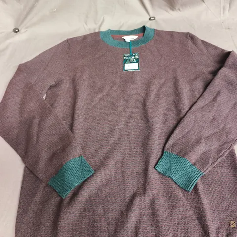 WHITE STUFF NEWPORT MERINO JACQUARD CREW – GREEN MARL – UK S