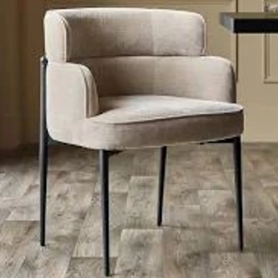 BOXED FELIX CHAMPAGNE CHENILLE DINING CHAIR