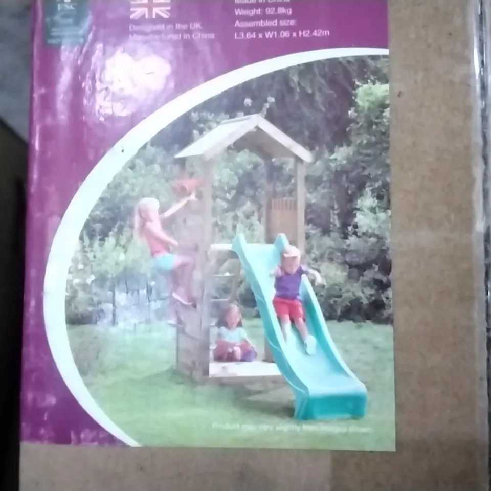 BOXED LOOKOUT TOWER WOODEN PLAY CENTRE (5 BOXES + SLIDE)