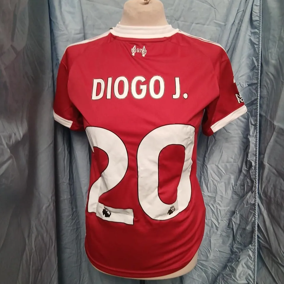 LIVERPOOL FC HOME SHIRT – DIOGO J. – NO. 20 – ADIDAS OFFICIAL LICENSED PRODUCT, UK SIZE S