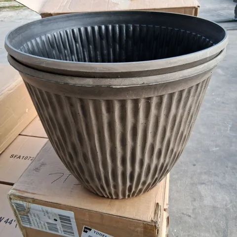TWO GREY PLANTERS