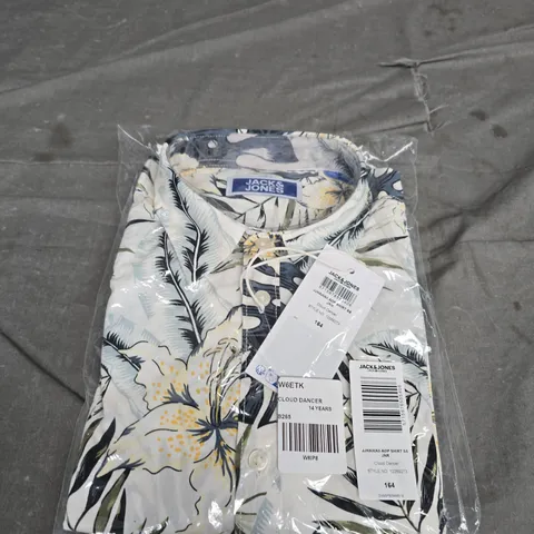 BAGGED JACK AND JONES AOP SHIRT - SIZE 14 YEARS
