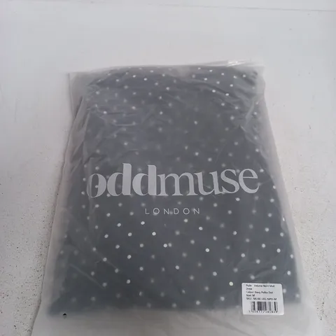 ODDMUSE LONDON NAVY POLKA DOT VOLUME SKIRT MIDI DRESS β SIZE M