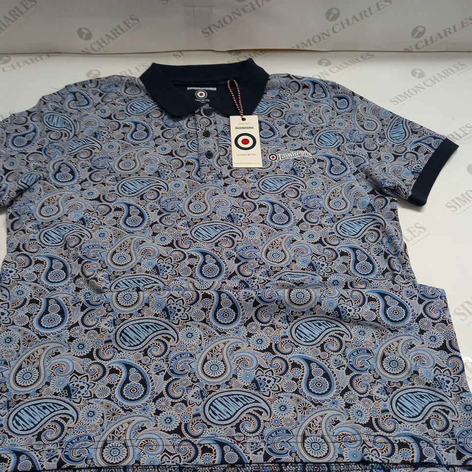 LAMBRETTA PAISLEY BRAND POLO - L 