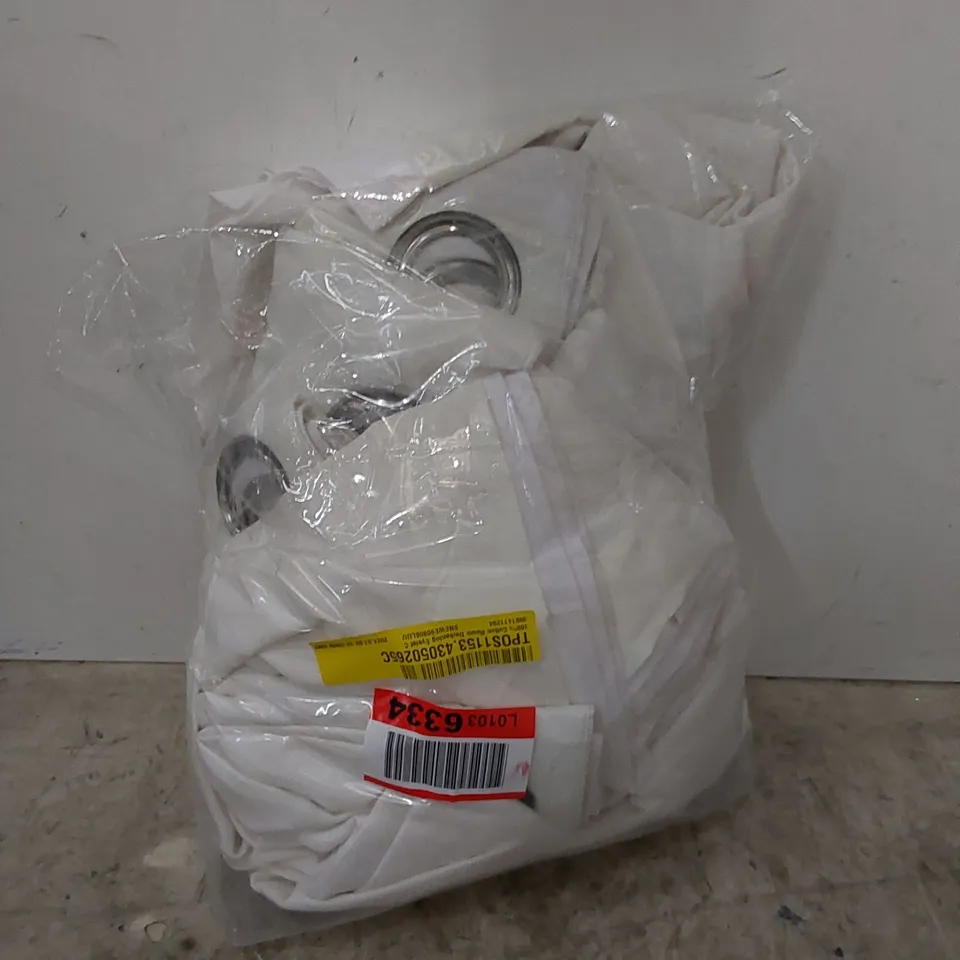 BAGGED 100% COTTON ROOM DARKENING EYELET CURTAINS, WHITE // SIZE UNSPECIFIED