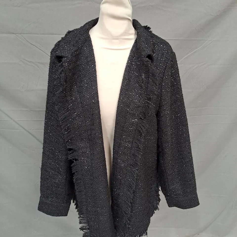 FRANK USHER BLACK SPARKLE JACKET - S/M