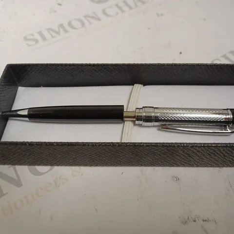 BOXED SWAN AND EDGAR STEEL AND CHROME PEN. 