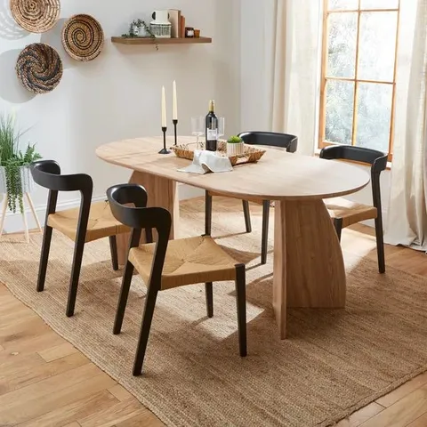 BOXED EFFY OVAL DINING TABLE, NATURAL WOOD EFFECT (1 BOX)