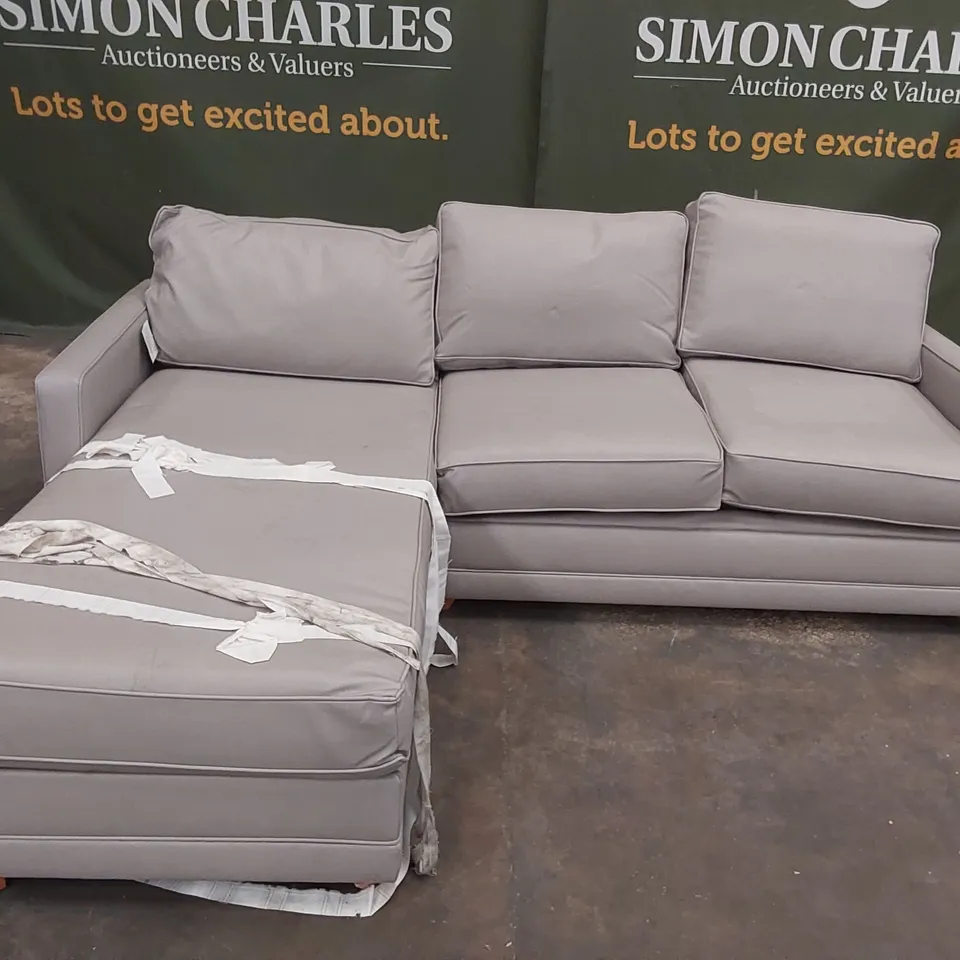 QUALITY DESIGNER LEATHER CHAISE STORAGE SOFA BED 