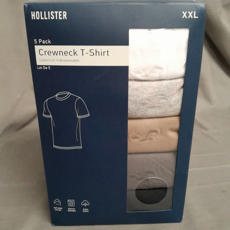 HOLLISTER 5 PACK OF CLASSIC FIT CREWNECK T-SHIRTS