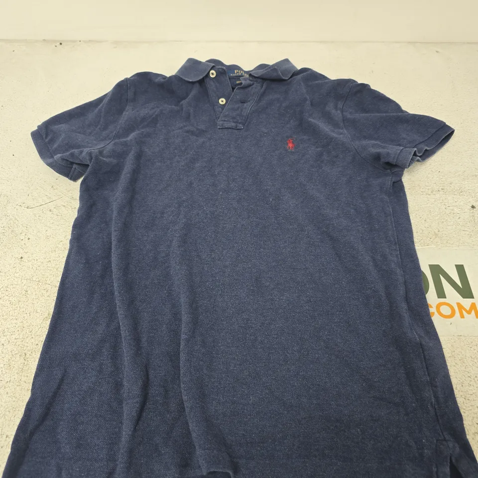 POLO RALPH LAUREN CUSTOM SLIM FIT POLO SHIRT – NAVY, UK MEDIUM (M)