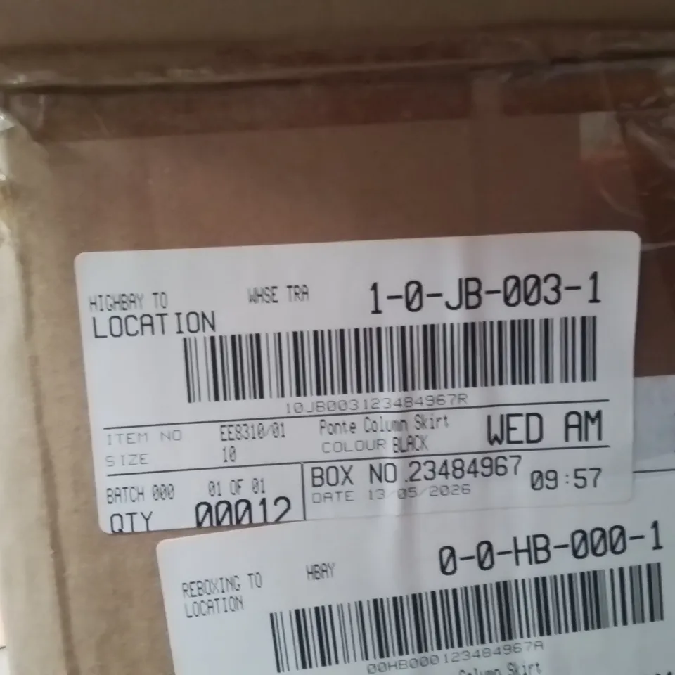 BOXED BRAND NEW APPROXIMATELY 12 JD WILLIAMS PONTE COLUMN SKIRT BLACK SIZE 10