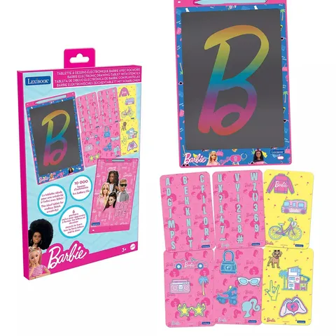 BARBIE 11'' MULTICOLOUR E-INK LEARNING DRAWING TABLET WITH STENCILS