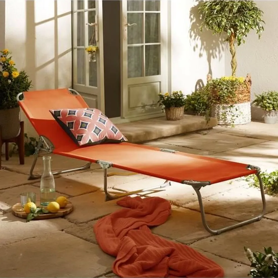 BOXED HAWAII SUNLOUNGER BURNT ORANGE RRP £37.99