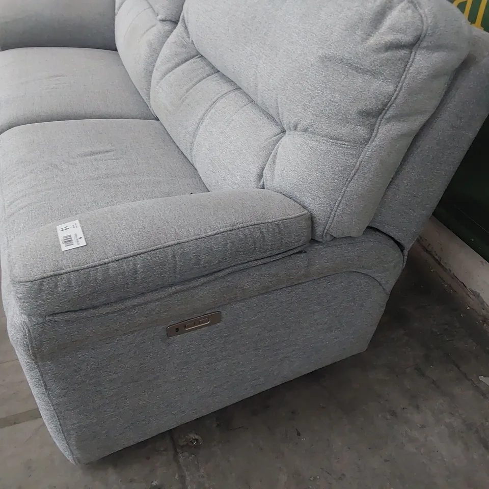 QUALITY BRITISH DESIGNER G PLAN SEATTLE POWER RECLINING THREE SEATER SOFA GIRONA SMOKE FABRIC 