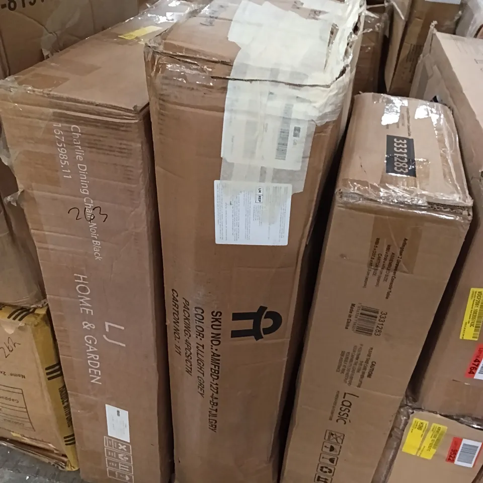 BOXED DINING CHAIRS (SET OF 4) - LIGHT GREY (1 BOX)