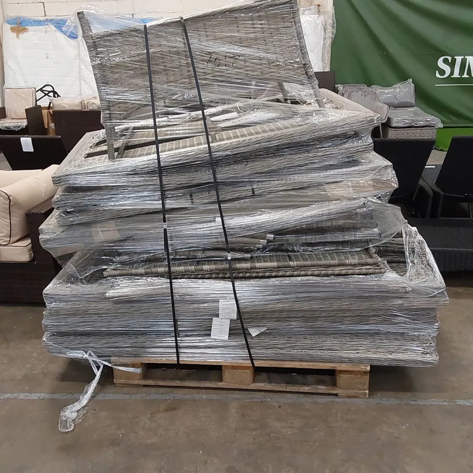 PALLET TO CONTAIN APPROX 13 X DESIGNER GARDEN/PATIO RATTAN DINING TABLES