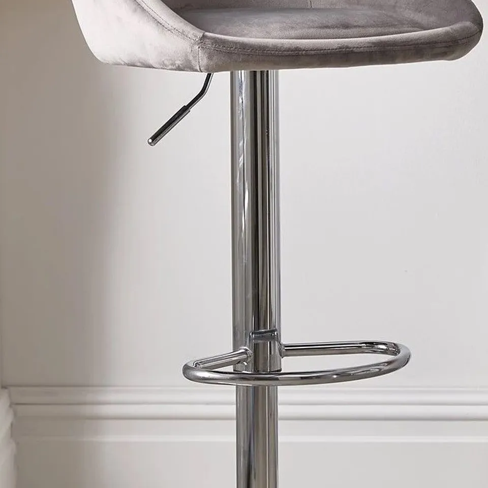 DAHLIA FABRIC GAS LIFT BAR STOOL - GREY