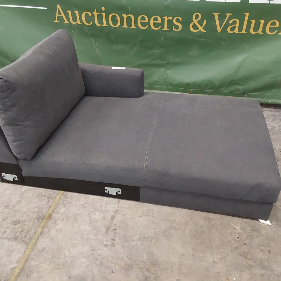DESIGNER CHAISE SECTION GREY FABRIC 