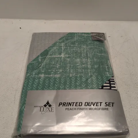 NORTHERN LUXE PRINTED DUVET SET – PEACH FINISH MICROFIBRE, DOUBLE (200X200 CM) WITH 2 PILLOWCASES