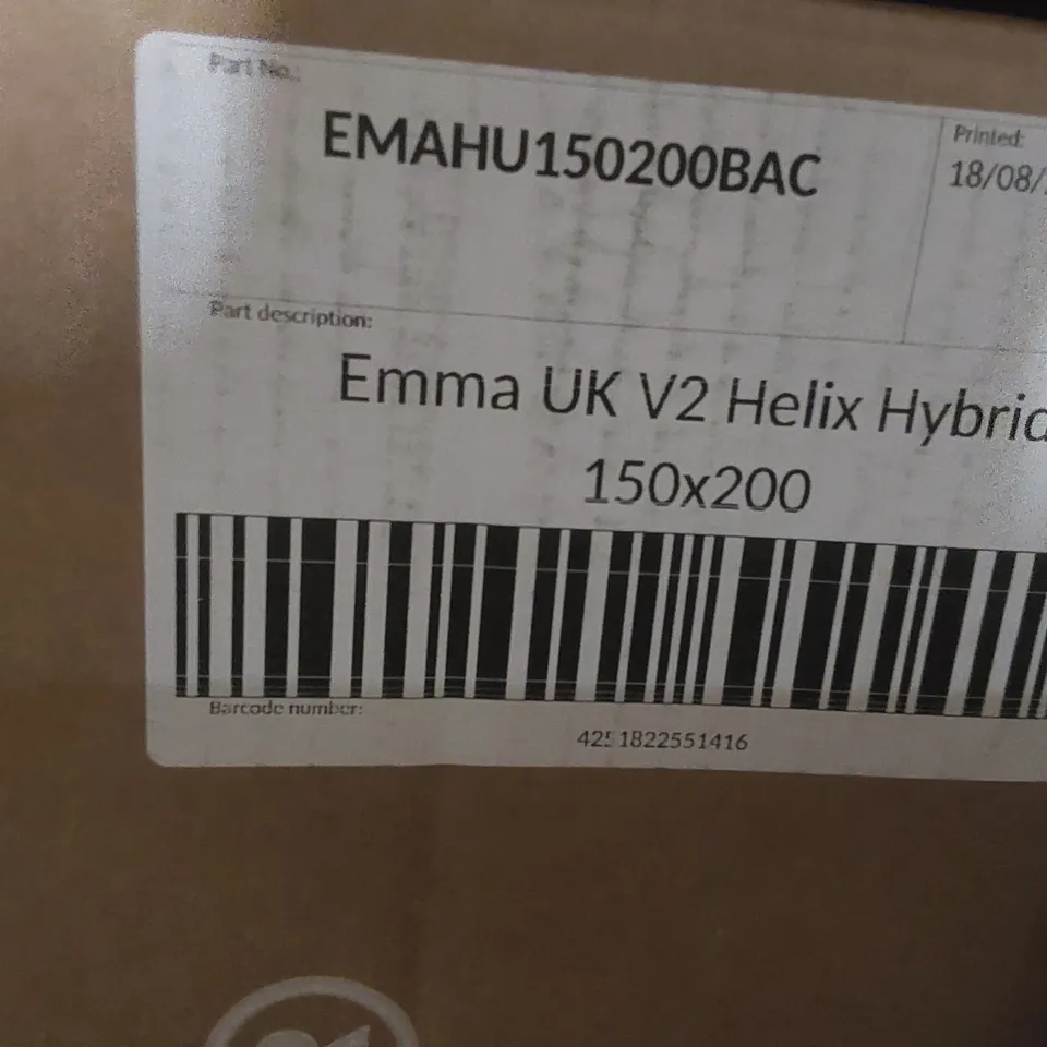 BRAND NEW BOXED EMMA UK V2 HELIX HYBRID 150 x 200 KING SIZE MATTRESS 