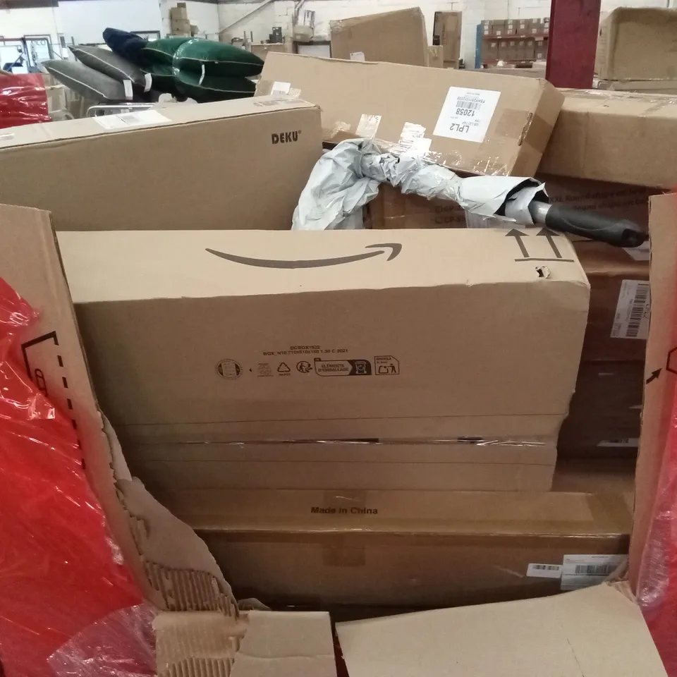 PALLET OF ASSORTED HOUSEHOLD GOODS AND PRODUCTS TO INCLUDE; BRANCH CUTTER, BOXED FURNITURE ETC