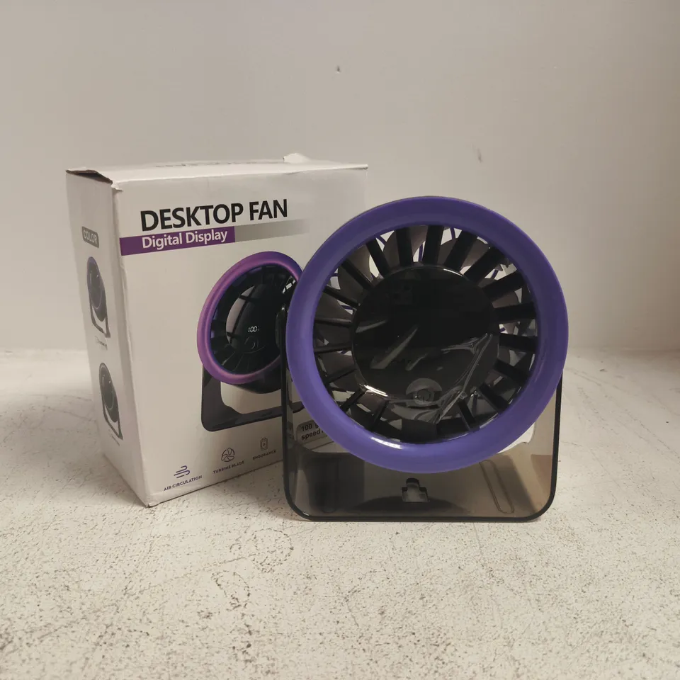 BOXED UNBRANDED DESKTOP FAN W. DIGITAL DISPLAY