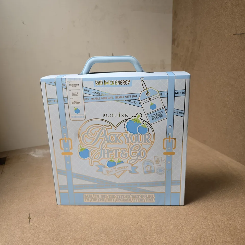 BOXED PLOUISE PACK YOUR SH*T & GO BLUE RASPBERRY COSMETIC GIFT BOX 