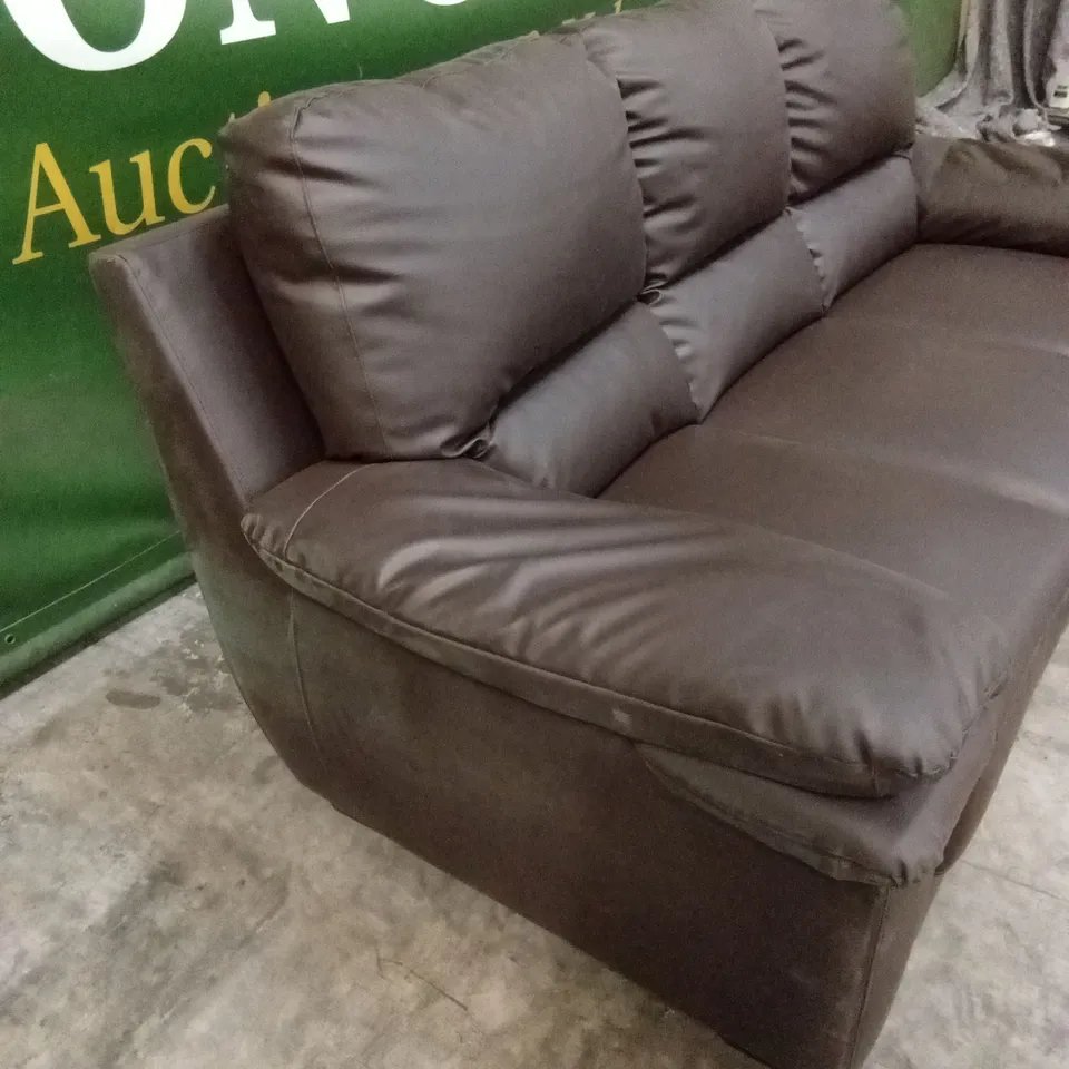 VERONA FAUX LEATHER 3 SEATER SOFA