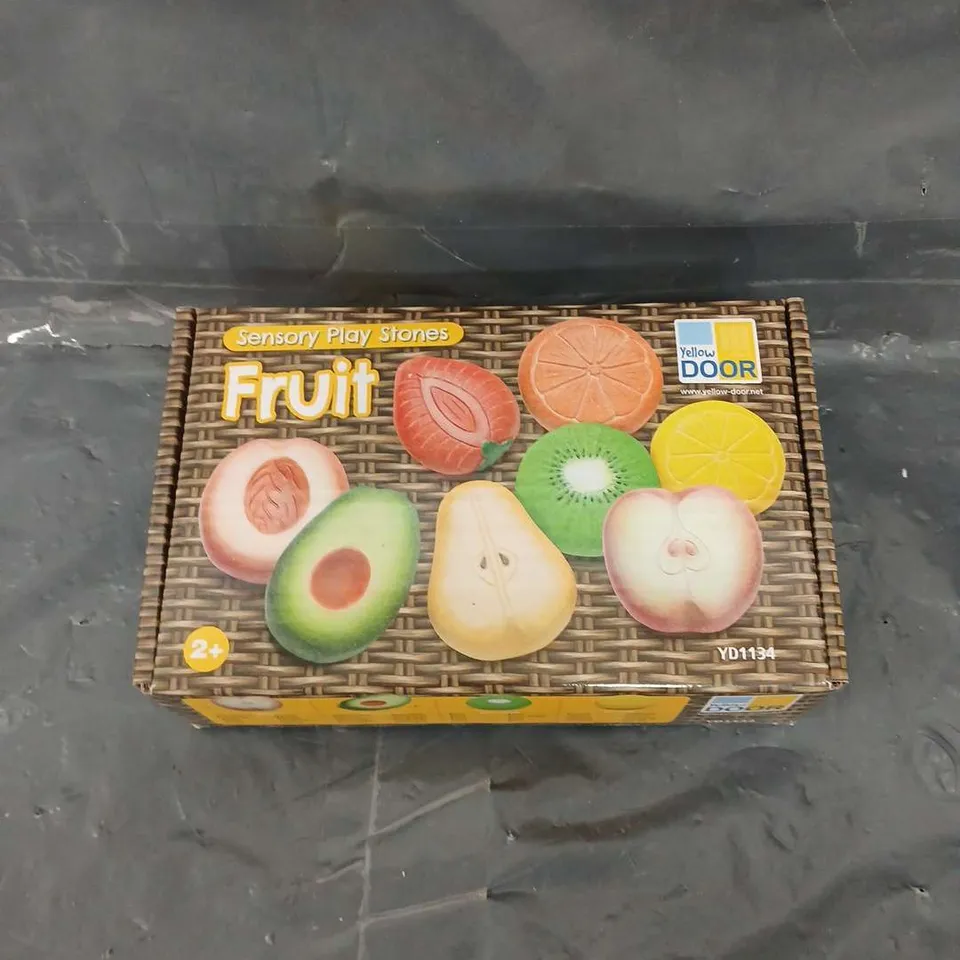 BOXED YELLOW DOOR SENSORY PLAY FRUIT STONES 