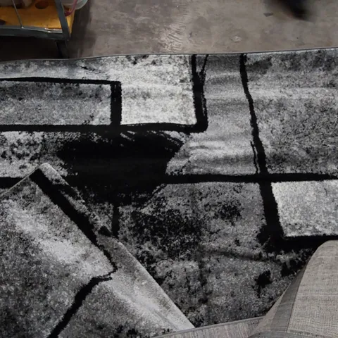 ALAYA FLATWEAVE RUG IN BLACK AND GREY, 240 X 340CM