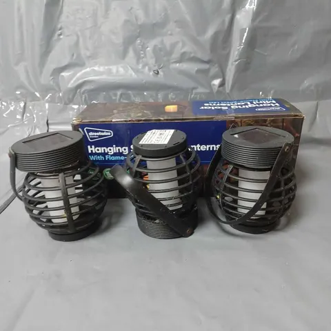 STREETWIZE HANGING SOLAR MINI LANTERNS WITH FLAME-EFFECT LED