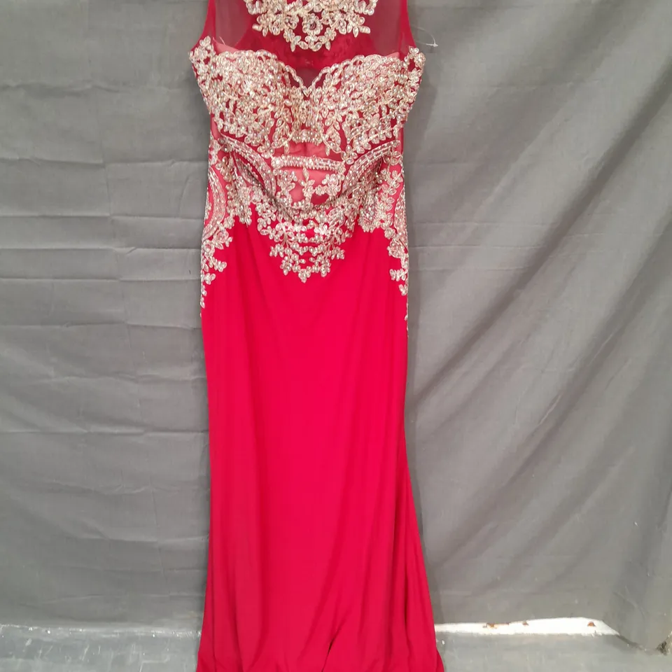 SIGNATURE COLLECTION EMBELLISHED RED OCCASIONAL DRESS - 10