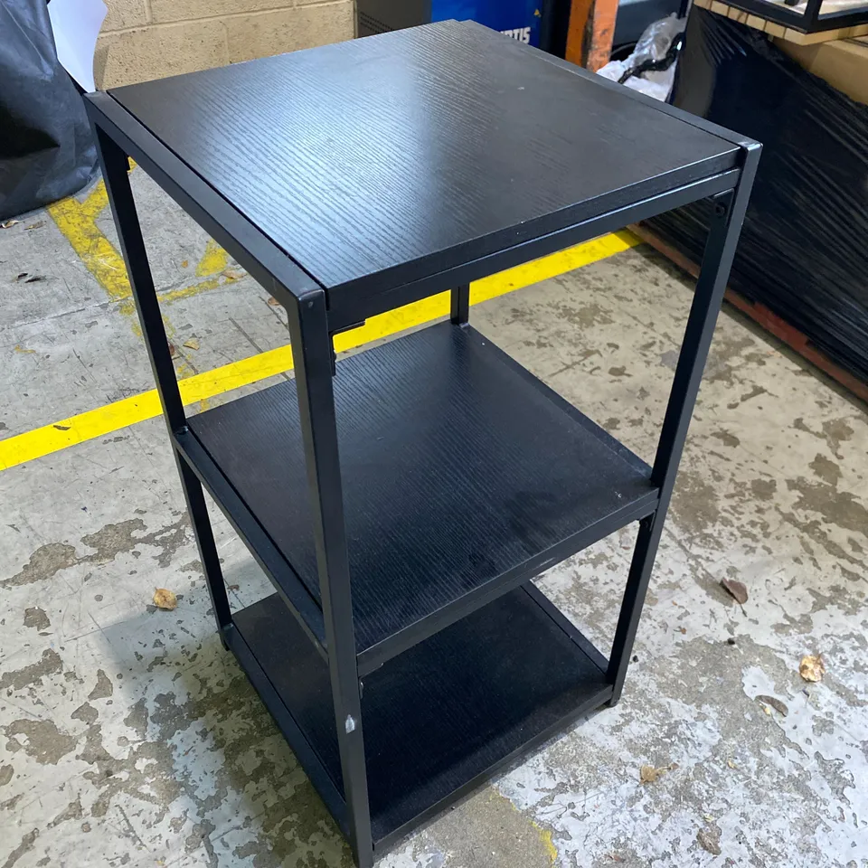 BLACK THREE TIER SHELVING UNIT 