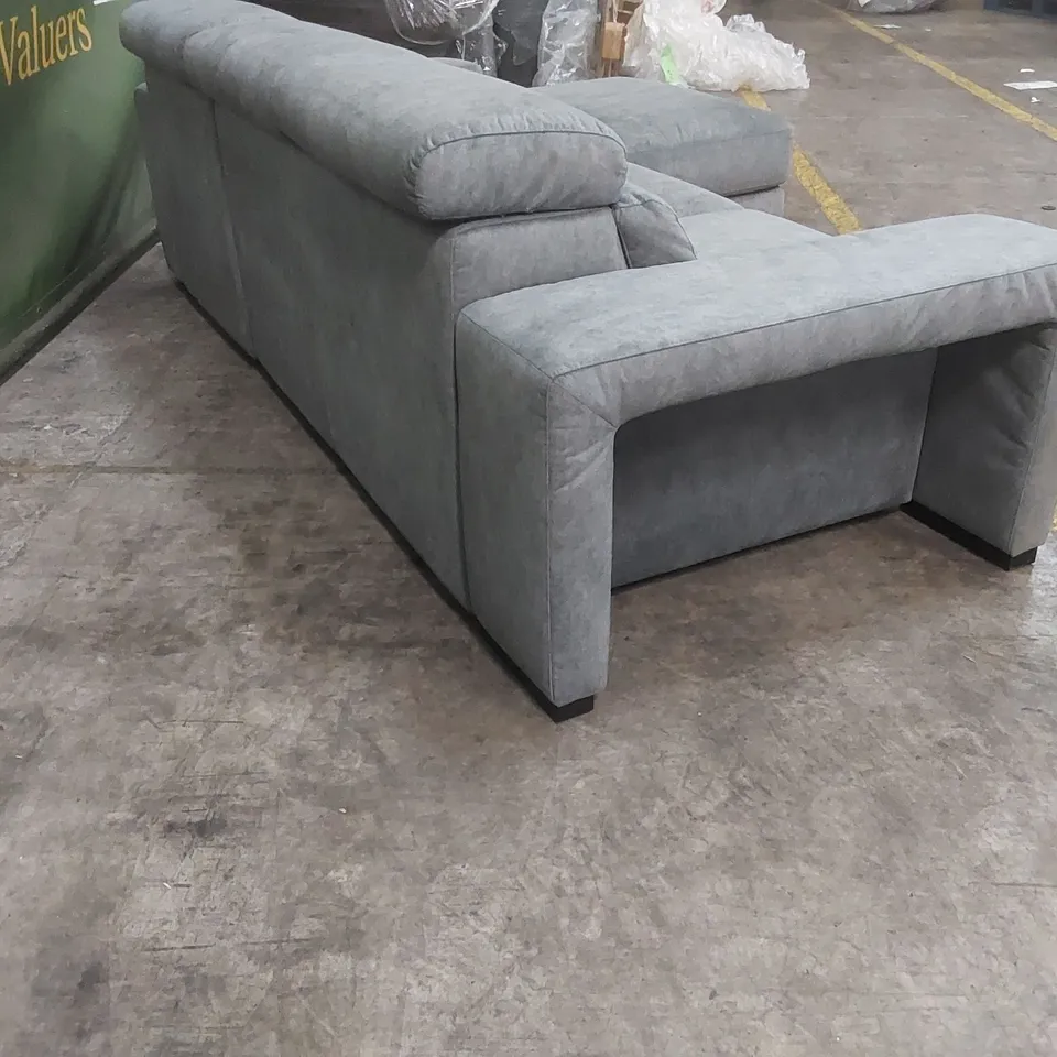 QUALITY DESIGNER MELIZZANO FABRIC UPHOLSTERED LOUNGER CORNER SOFA BED