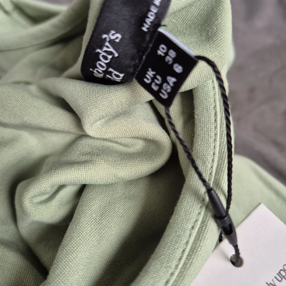 NOBODY'S CHILD GREEN SLEEVELESS MAXI DRESS UK SIZE 10 